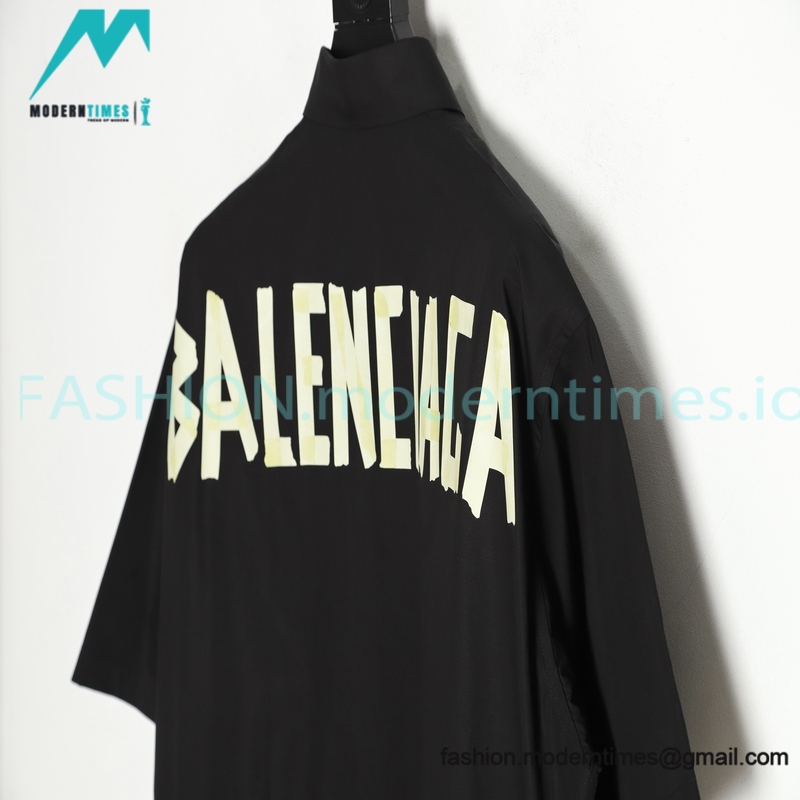 Balenciaga - 23SS Print Tape Short Sleeve Shirt Balenciaga - 23SS Print Tape Short Sleeve Shirt